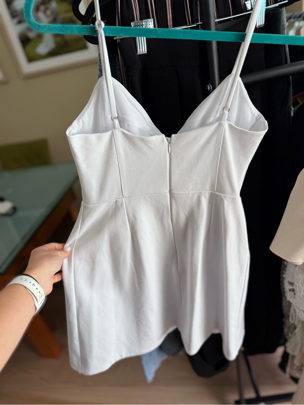 White Spaghetti-Strap Mini Dress - Picture 2 of 5